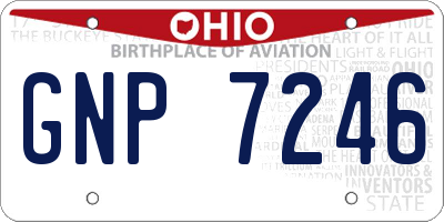 OH license plate GNP7246