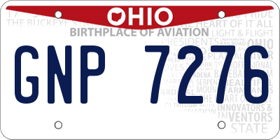 OH license plate GNP7276