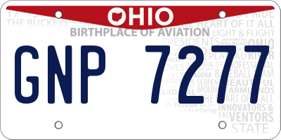 OH license plate GNP7277