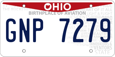 OH license plate GNP7279