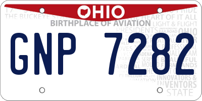 OH license plate GNP7282