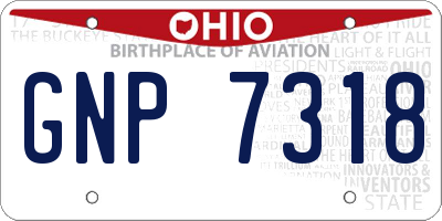 OH license plate GNP7318