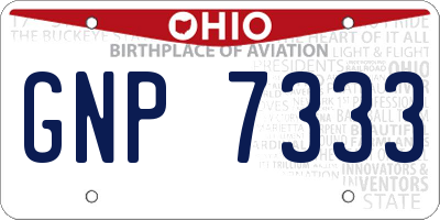 OH license plate GNP7333