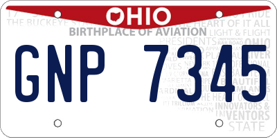 OH license plate GNP7345