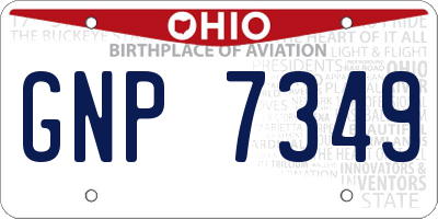 OH license plate GNP7349