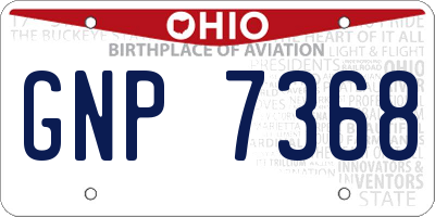 OH license plate GNP7368