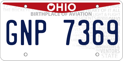 OH license plate GNP7369