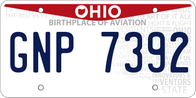 OH license plate GNP7392
