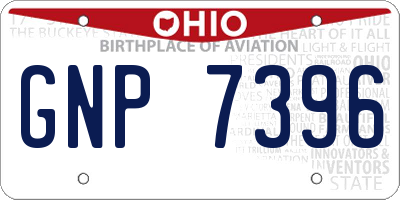 OH license plate GNP7396