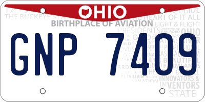 OH license plate GNP7409