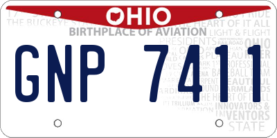 OH license plate GNP7411