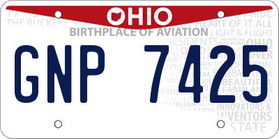 OH license plate GNP7425