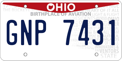 OH license plate GNP7431
