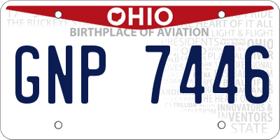 OH license plate GNP7446