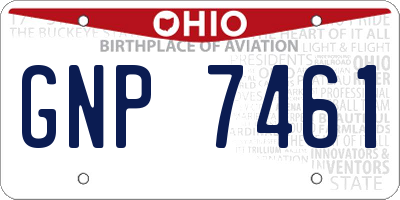 OH license plate GNP7461