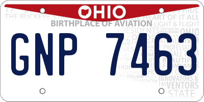 OH license plate GNP7463