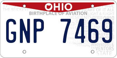 OH license plate GNP7469