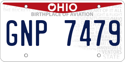 OH license plate GNP7479