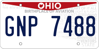 OH license plate GNP7488