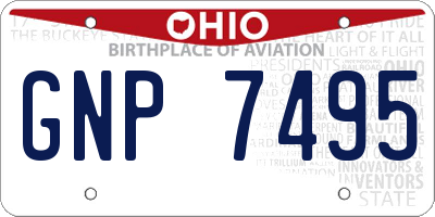 OH license plate GNP7495
