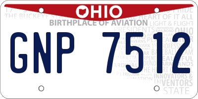 OH license plate GNP7512