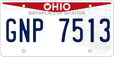 OH license plate GNP7513