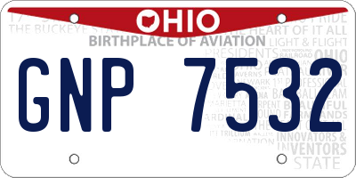 OH license plate GNP7532