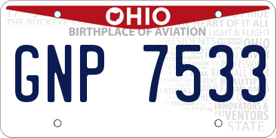 OH license plate GNP7533