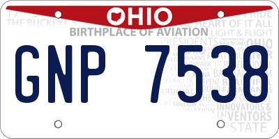 OH license plate GNP7538