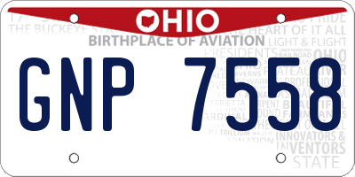 OH license plate GNP7558