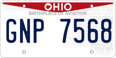 OH license plate GNP7568