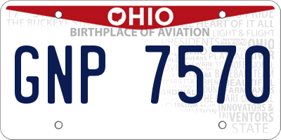 OH license plate GNP7570