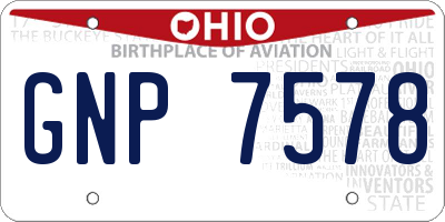 OH license plate GNP7578