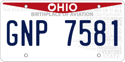 OH license plate GNP7581