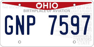 OH license plate GNP7597