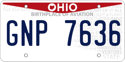 OH license plate GNP7636