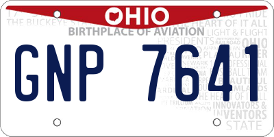 OH license plate GNP7641