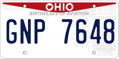 OH license plate GNP7648