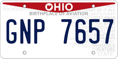 OH license plate GNP7657
