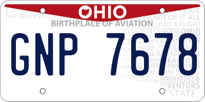 OH license plate GNP7678