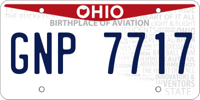 OH license plate GNP7717