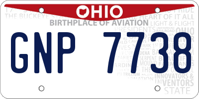 OH license plate GNP7738