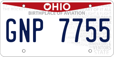OH license plate GNP7755