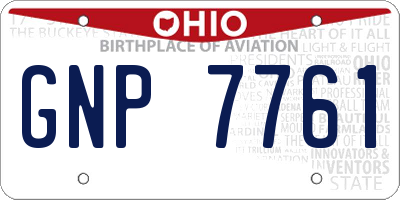 OH license plate GNP7761