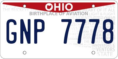 OH license plate GNP7778