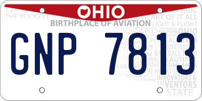 OH license plate GNP7813