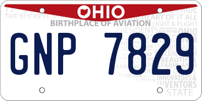 OH license plate GNP7829