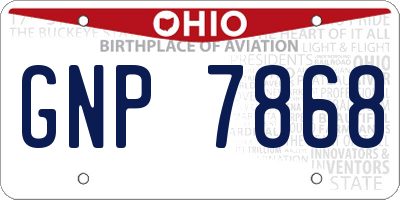 OH license plate GNP7868