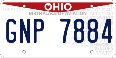 OH license plate GNP7884