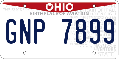 OH license plate GNP7899